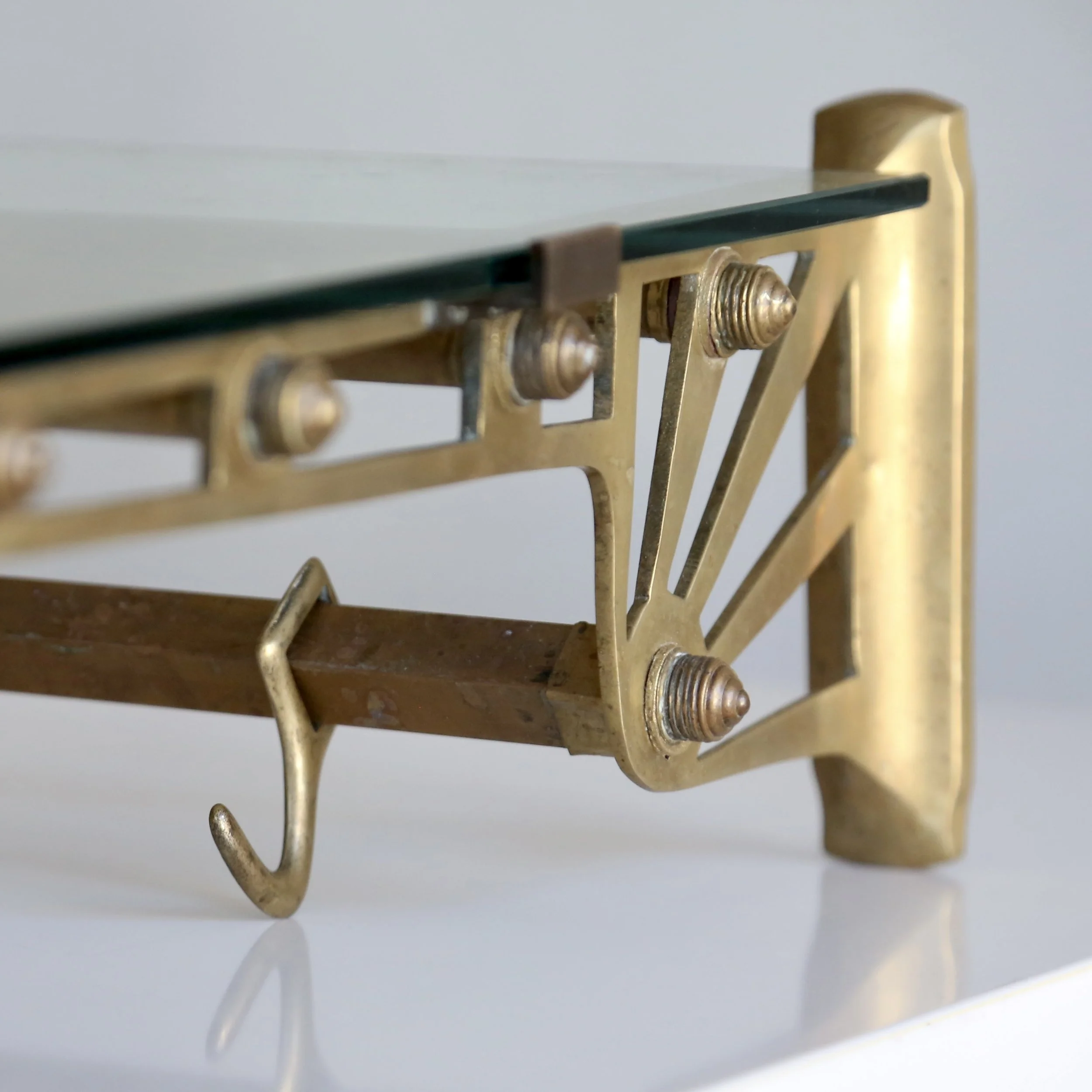 ART NOUVEAU BRASS WALL HANGING COAT RACK Amy Meier Design